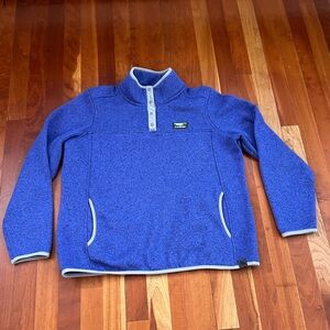 LLBean sweater fleece pullover quarter snap- size XL
